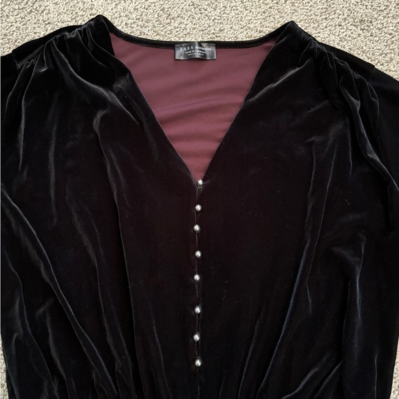 ZARA Velvet Beaded Bodysuit - Picture 3 of 5